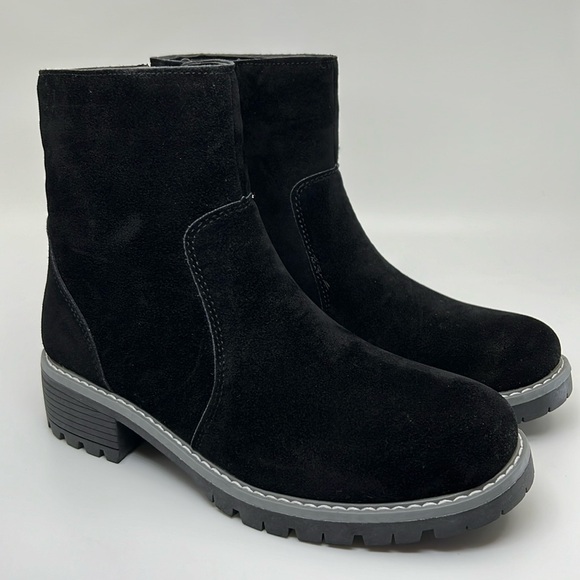 Seven7 Black Faux Suede Bestie Ankle Boot - Picture 1 of 12
